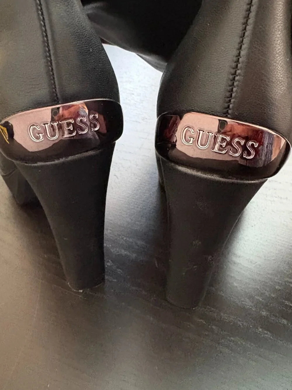 GUESS Black Over the Knee Platform High Heel Boots Size 8M
